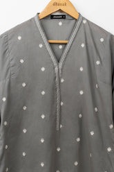 DC-0378 GREY EMBROIDERED KURTA